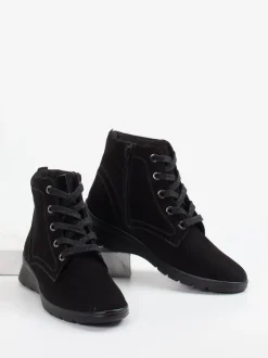 Ganter – Schnürboots aus Nubukleder schwarz