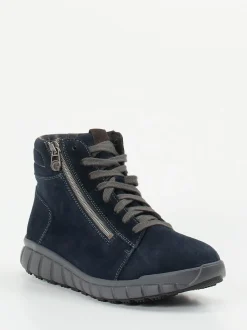 Ganter – Schnürboots aus Veloursleder dunkelblau