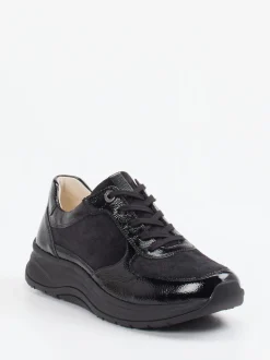 Ganter – Schnürschuh aus Veloursleder schwarz