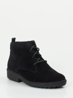 Ganter – Schnürstiefelette aus Veloursleder schwarz