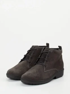 Ganter – Schnürstiefelette aus Veloursleder grau