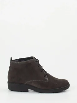 Ganter – Schnürstiefelette aus Veloursleder grau