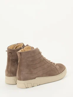 Ganter – Schnürstiefelette aus Veloursleder taupe