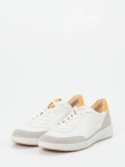 Ganter – Sneaker aus Leder und Veloursleder weiß