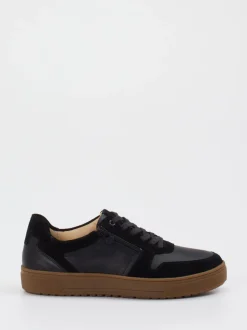 Ganter – Sneaker aus Nappa- und Veloursleder schwarz