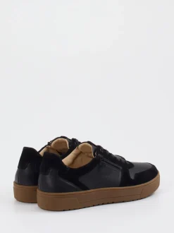 Ganter – Sneaker aus Nappa- und Veloursleder schwarz