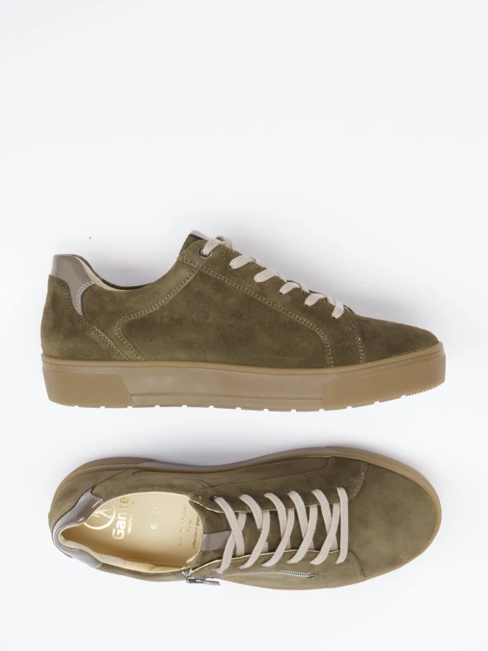 Ganter – Sneaker aus Veloursleder olivgrün