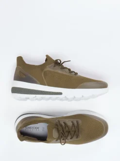 Geox – Herren-Sneaker aus gestricktem Textil olivgrün