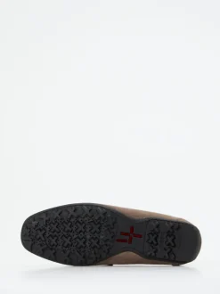 Geox – Penny Loafer aus Veloursleder in Taupe