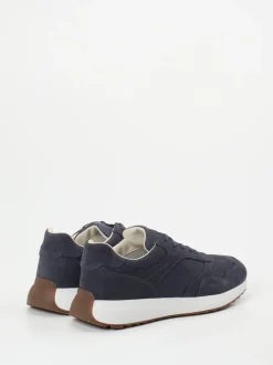 Geox – Retro-Sneaker aus Kalbleder in Dunkelblau