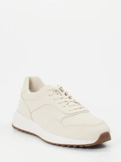 Geox – Retro-Sneaker aus Kalbleder in Beige