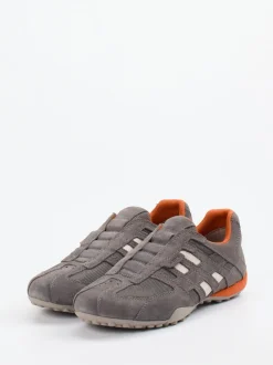 Geox – Slip-On Sneaker aus Veloursleder grau