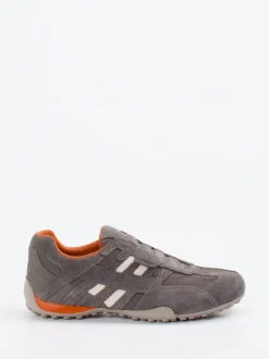 Geox – Slip-On Sneaker aus Veloursleder grau