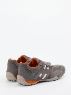 Geox – Slip-On Sneaker aus Veloursleder grau