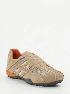 Geox – Slip-On Sneaker aus Veloursleder beige