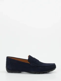 Geox – Slipper aus Veloursleder in Dunkelblau