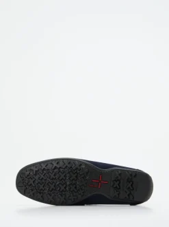 Geox – Slipper aus Veloursleder in Dunkelblau