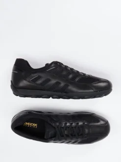 Geox – Sneaker aus Kalbleder und Mesh schwarz