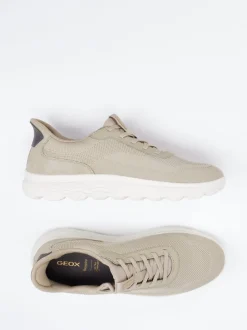 Geox – Sneaker aus Textil in Beigegrau