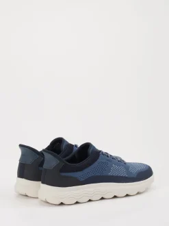 Geox – Sneaker aus Textilstrick in Jeansblau