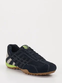 Geox – Sneaker aus Velour und Textil Dunkelblau