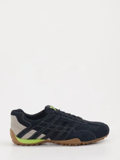 Geox – Sneaker aus Velour und Textil Dunkelblau