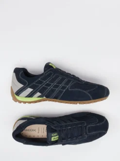 Geox – Sneaker aus Velour und Textil Dunkelblau