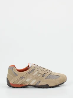 Geox – Sneaker aus Veloursleder und Mesh beigebraun
