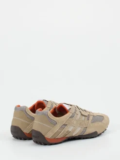 Geox – Sneaker aus Veloursleder und Mesh beigebraun