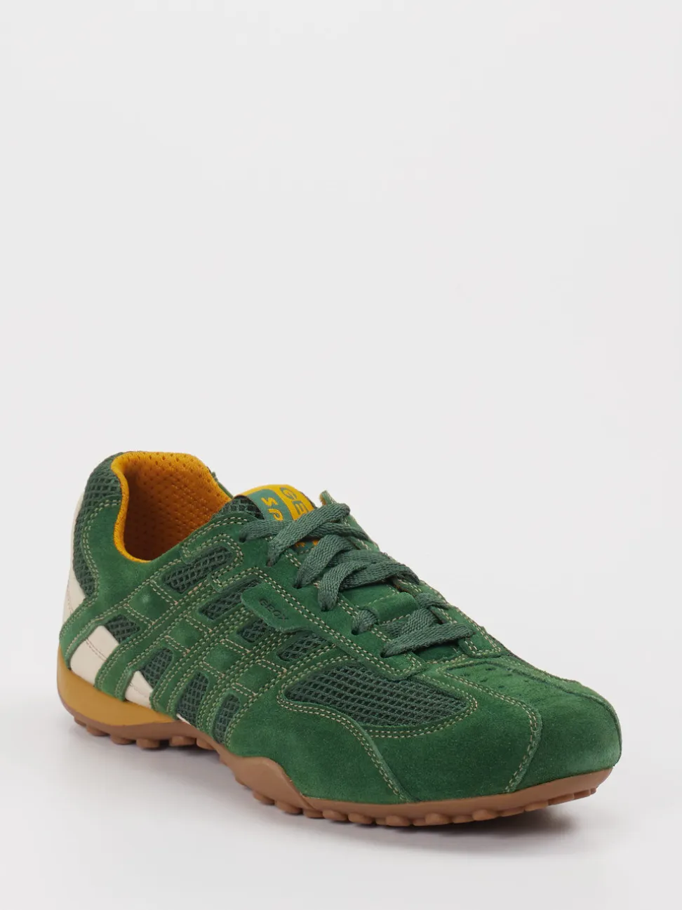 Geox – Sneaker aus Veloursleder und Textil grün