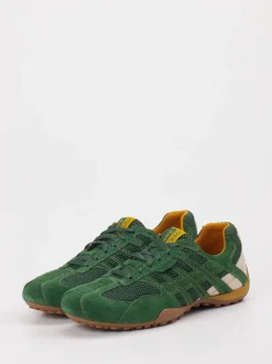 Geox – Sneaker aus Veloursleder und Textil grün