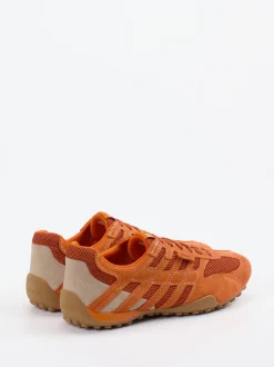 Geox – Sneaker aus Veloursleder und Mesh orange
