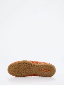 Geox – Sneaker aus Veloursleder und Mesh orange