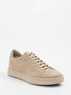 Geox – Sneaker aus Veloursleder in Beige