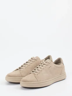 Geox – Sneaker aus Veloursleder in Beige