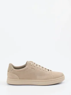 Geox – Sneaker aus Veloursleder in Beige