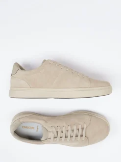 Geox – Sneaker aus Veloursleder in Beige