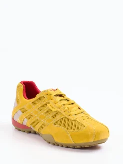 Geox – Sneaker aus Veloursleder in Gelb