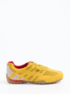 Geox – Sneaker aus Veloursleder in Gelb
