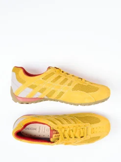 Geox – Sneaker aus Veloursleder in Gelb