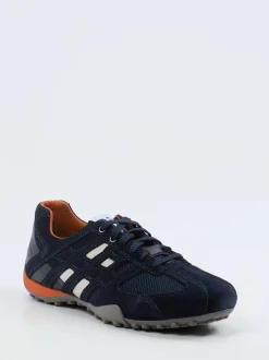 Geox – Sneaker aus Veloursleder und Mesh blau
