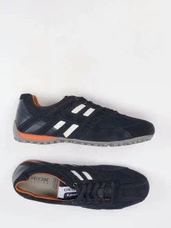Geox – Sneaker aus Veloursleder und Mesh blau