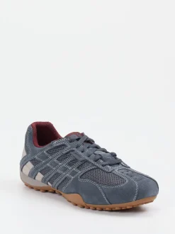 Geox – Sneaker aus Veloursleder und Mesh blau