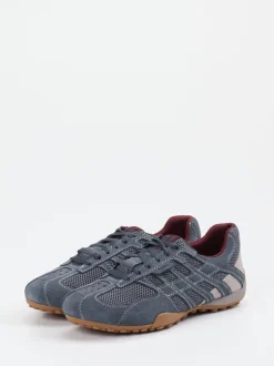 Geox – Sneaker aus Veloursleder und Mesh blau