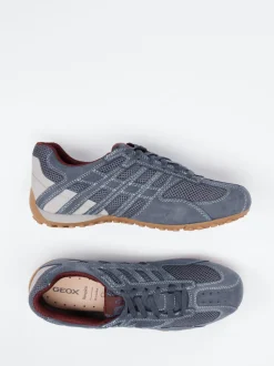 Geox – Sneaker aus Veloursleder und Mesh blau
