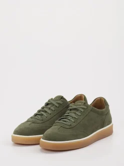 Geox – Sneaker aus Veloursleder olivgrün