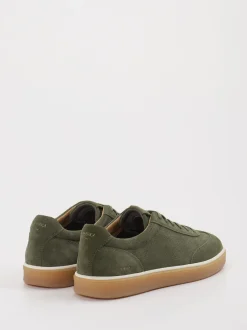 Geox – Sneaker aus Veloursleder olivgrün