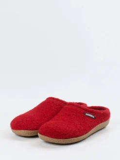 Giesswein – Hüttenschuh aus Wolle in Tomatenrot