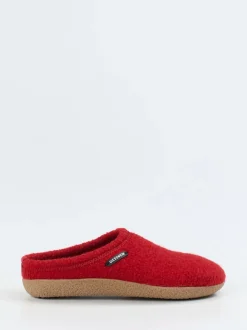 Giesswein – Hüttenschuh aus Wolle in Tomatenrot