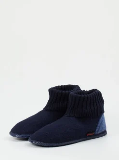 Giesswein – Hüttenschuhe aus Wollfilz Dunkelblau